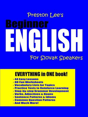 cover image of Preston Lee's Beginner English For Slovak Speakers